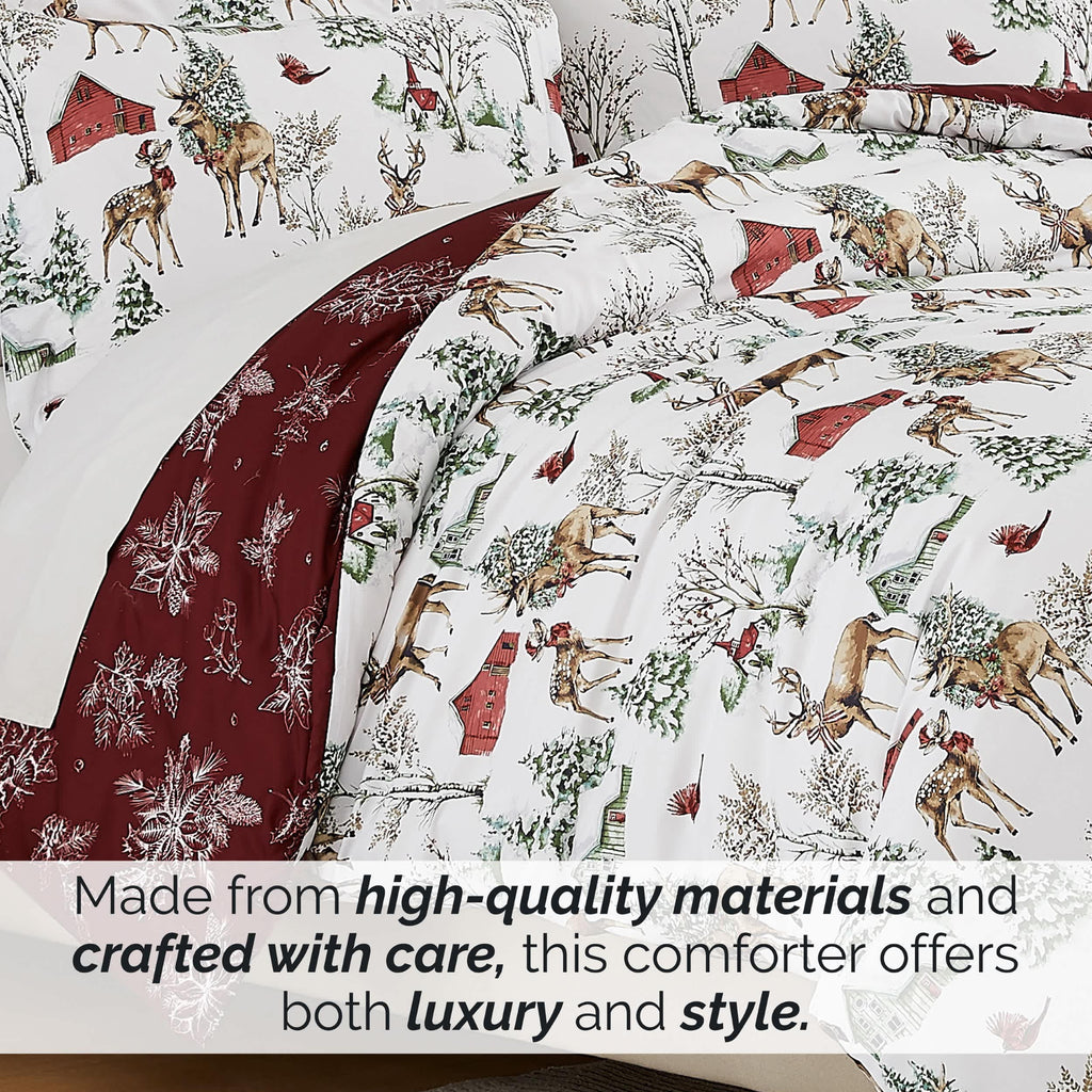 Southshore Fine Linens White Christmas Oversized Comforters Set