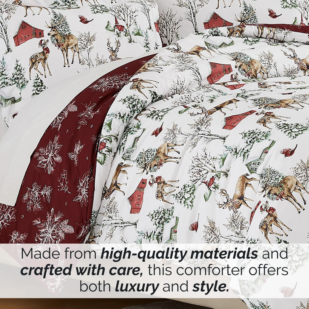 Southshore Fine Linens White Christmas Oversized Comforters Set