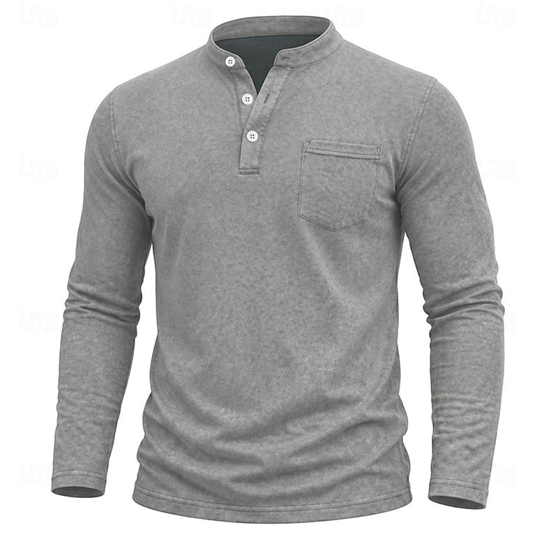 Owen | Klassisches Henley-Langarmshirt