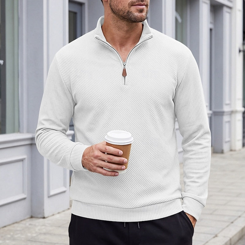 Grady | Strukturierter Quarter-Zip-Pullover