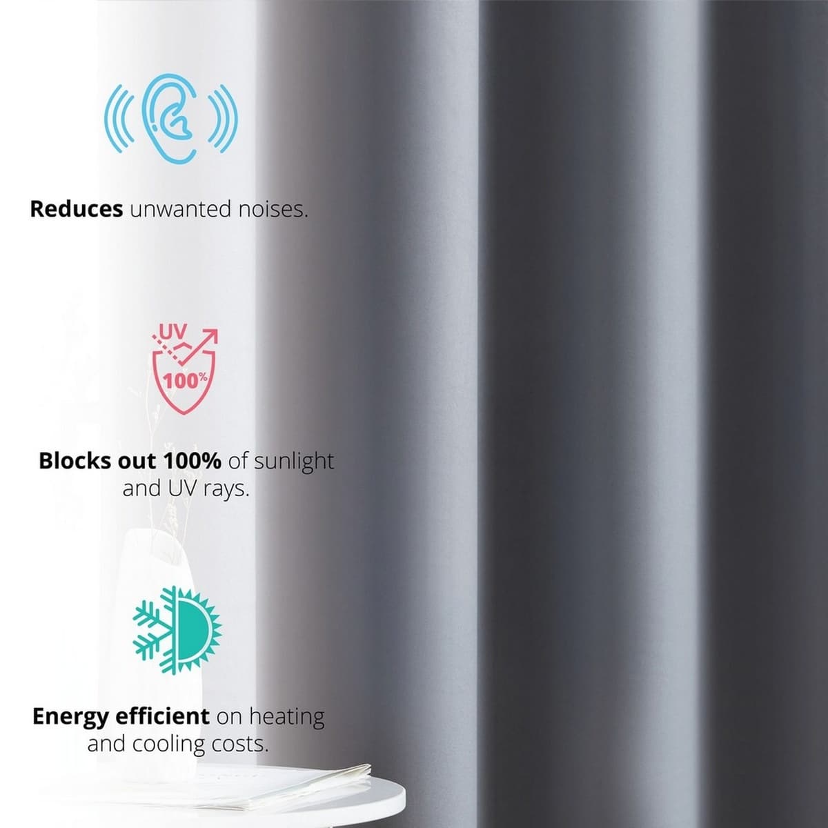 Thd Lawrence 100% Full Blackout Thermal Insulated Energy-Saving Grommet Curtain Panels (Set of 2)