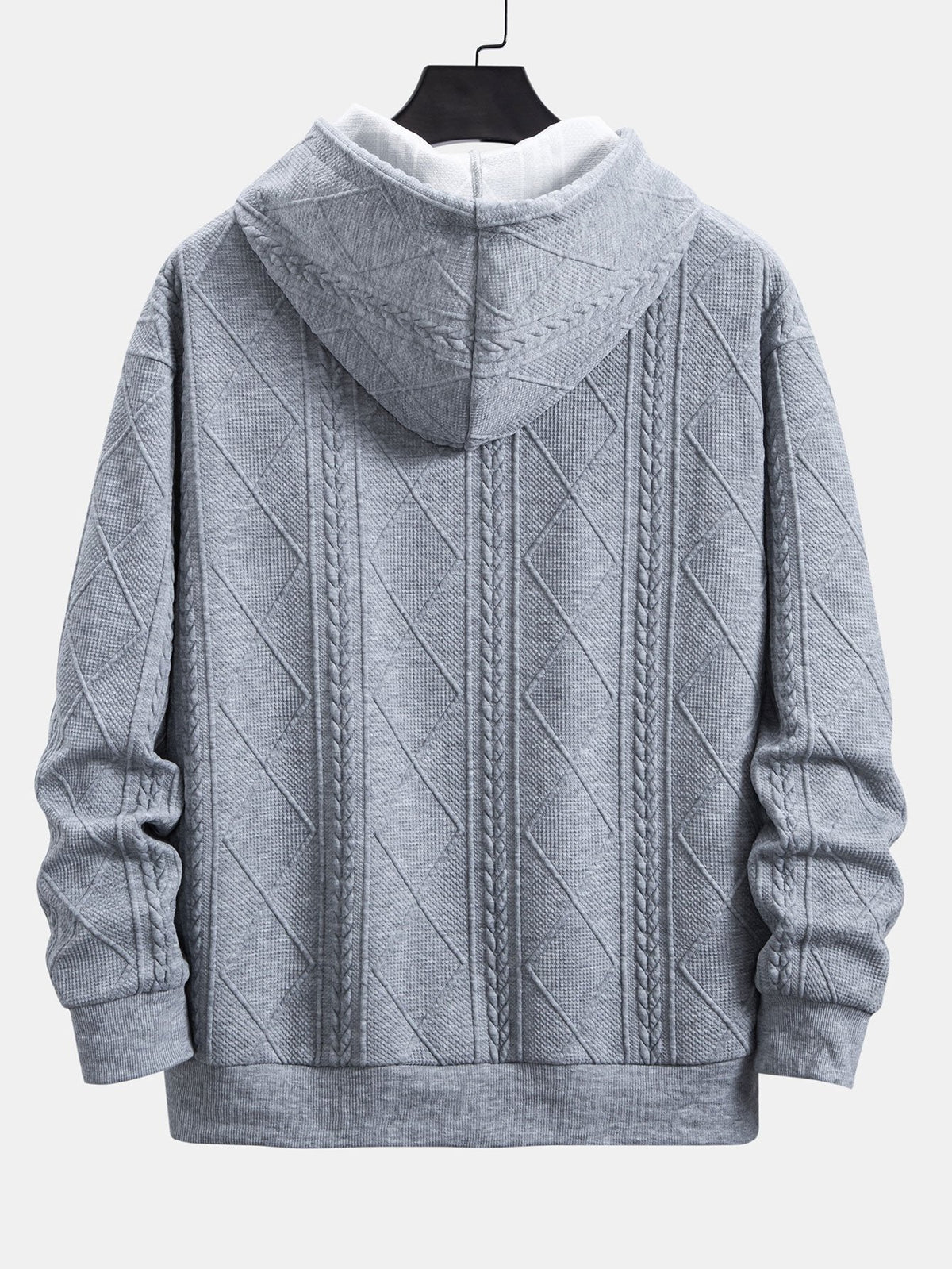 Relax Fit Geometric Jacquard Hoodie