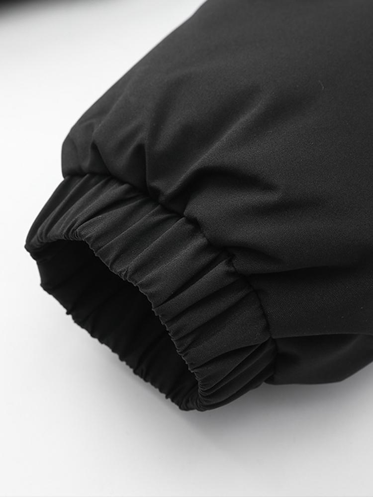Contrast Zip Up Hooded Puffer Coat