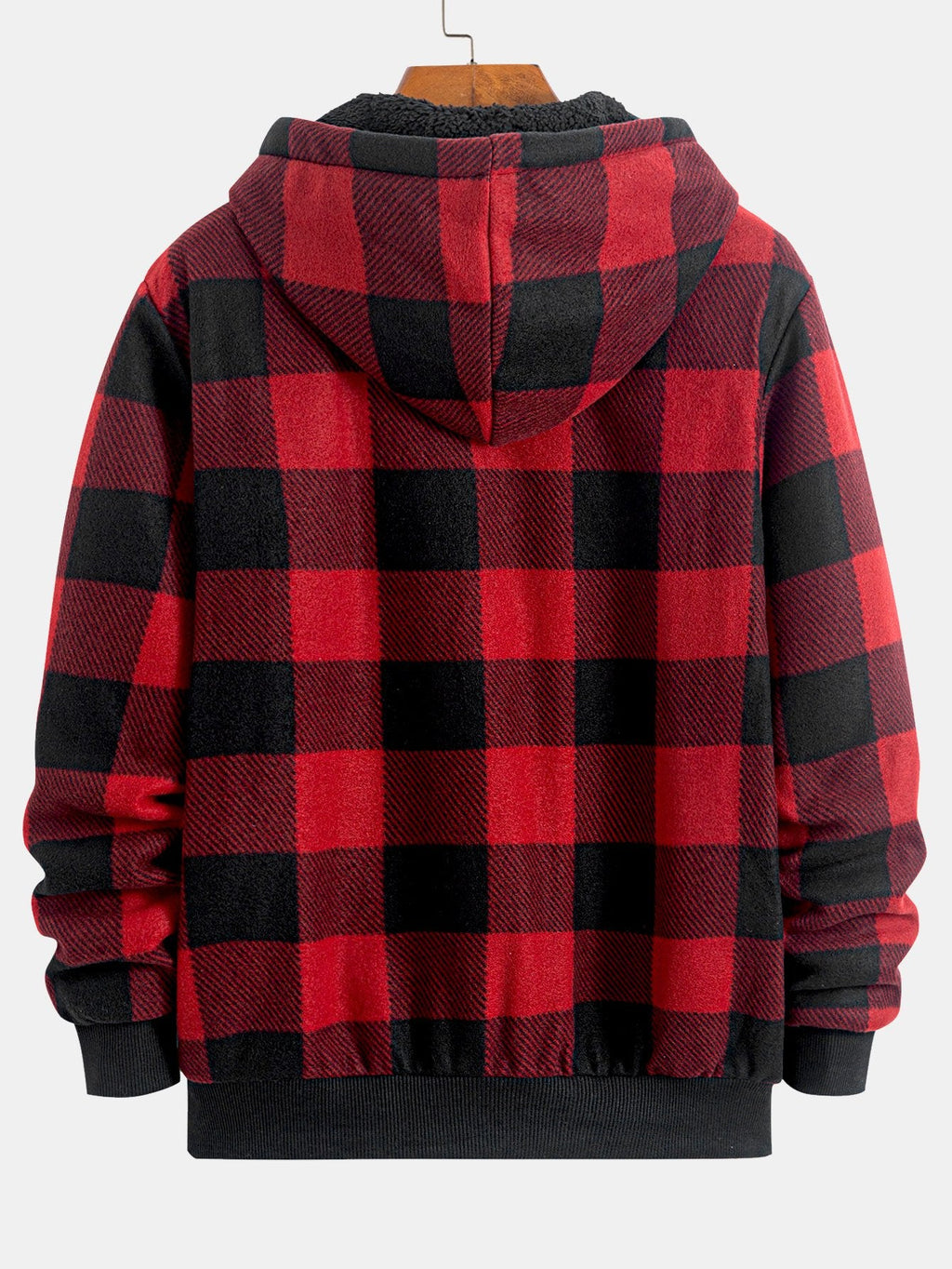 Teddy Fleece Lined Flannel Plaid Hoodie