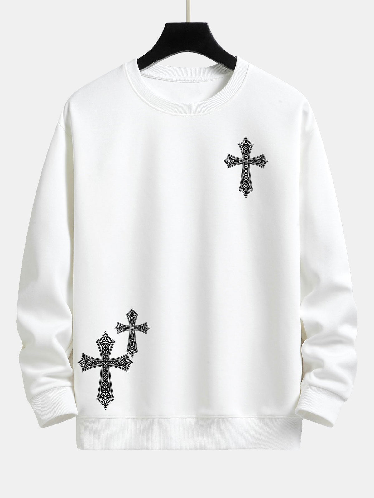 Ornamental Cross Print Relax Fit Sweatshirt