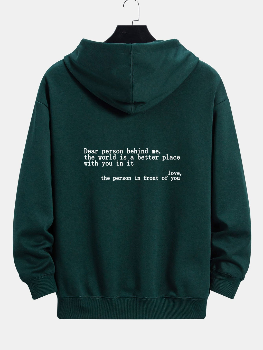 Slogan Print Relax Fit Hoodie