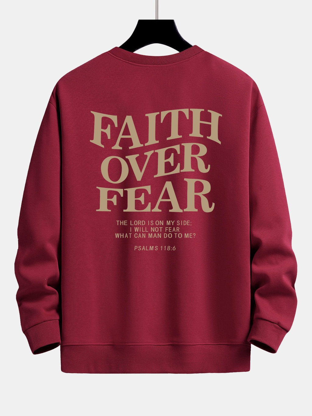 Faith Over Fear Print Relax Fit Sweatshirt