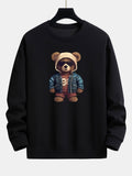 Bear In Leather Jacket Print Relax Fit Sweatshirt