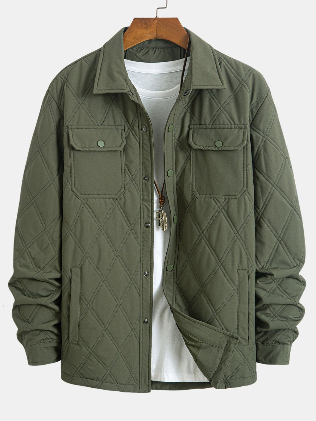 Quilted Button Up Overshirt