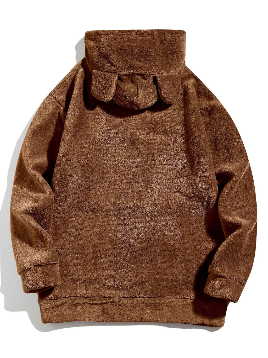 Relax Fit Teddy Fleece Hoodie With Ears