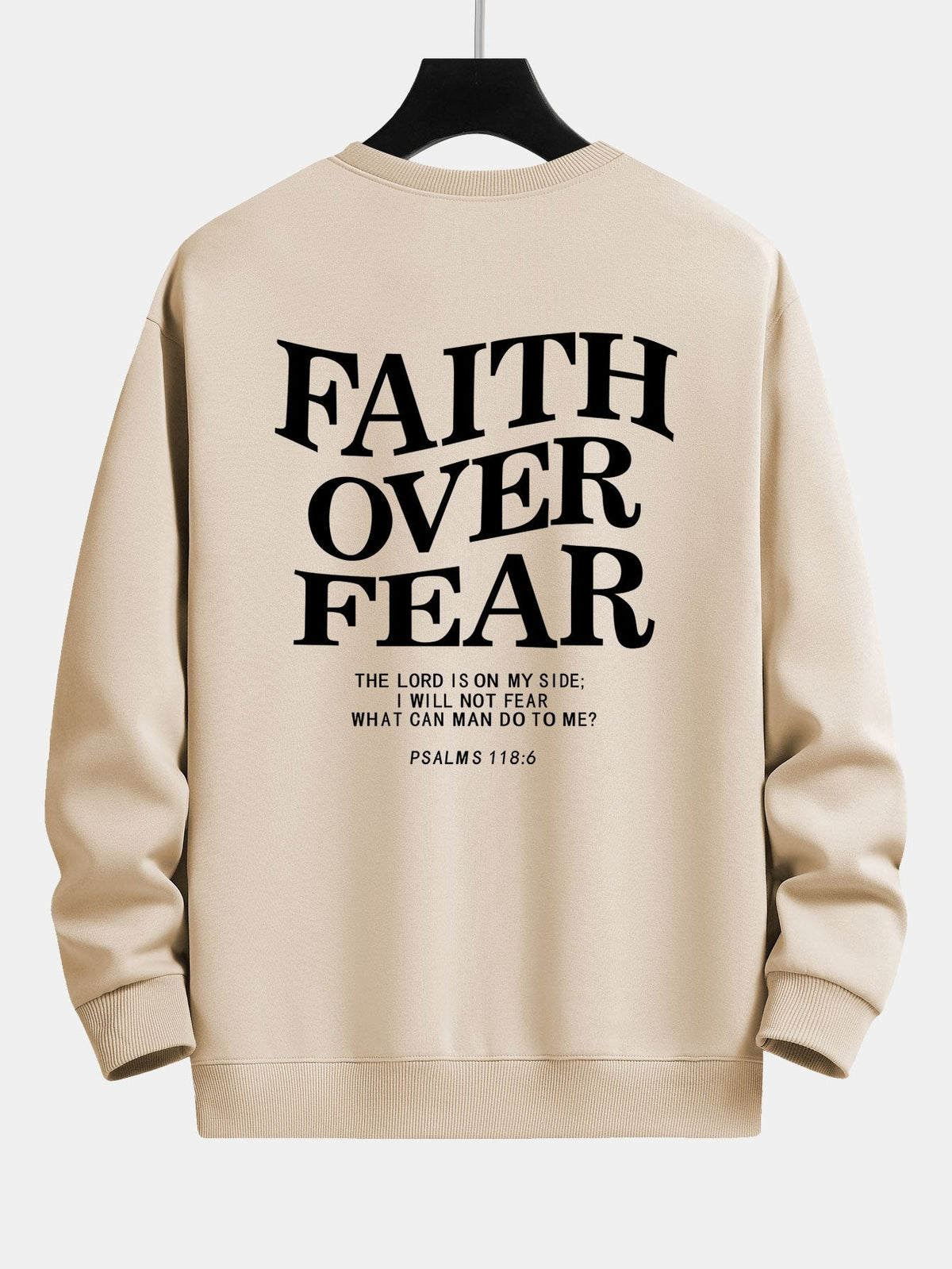 Faith Over Fear Print Relax Fit Sweatshirt