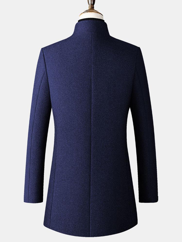 Funnel Neck Woolen Overcoat