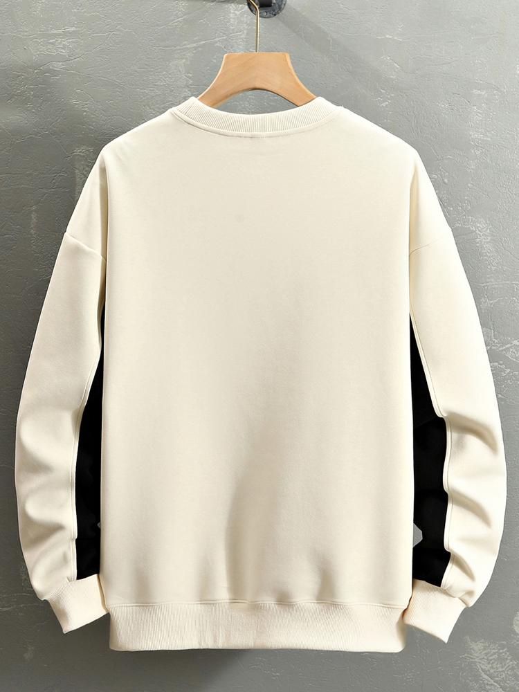 Oversize Slogan Color Block Sweatshirt
