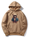 Kapuzenpullover mit Bären-im-Lederjacken-Print