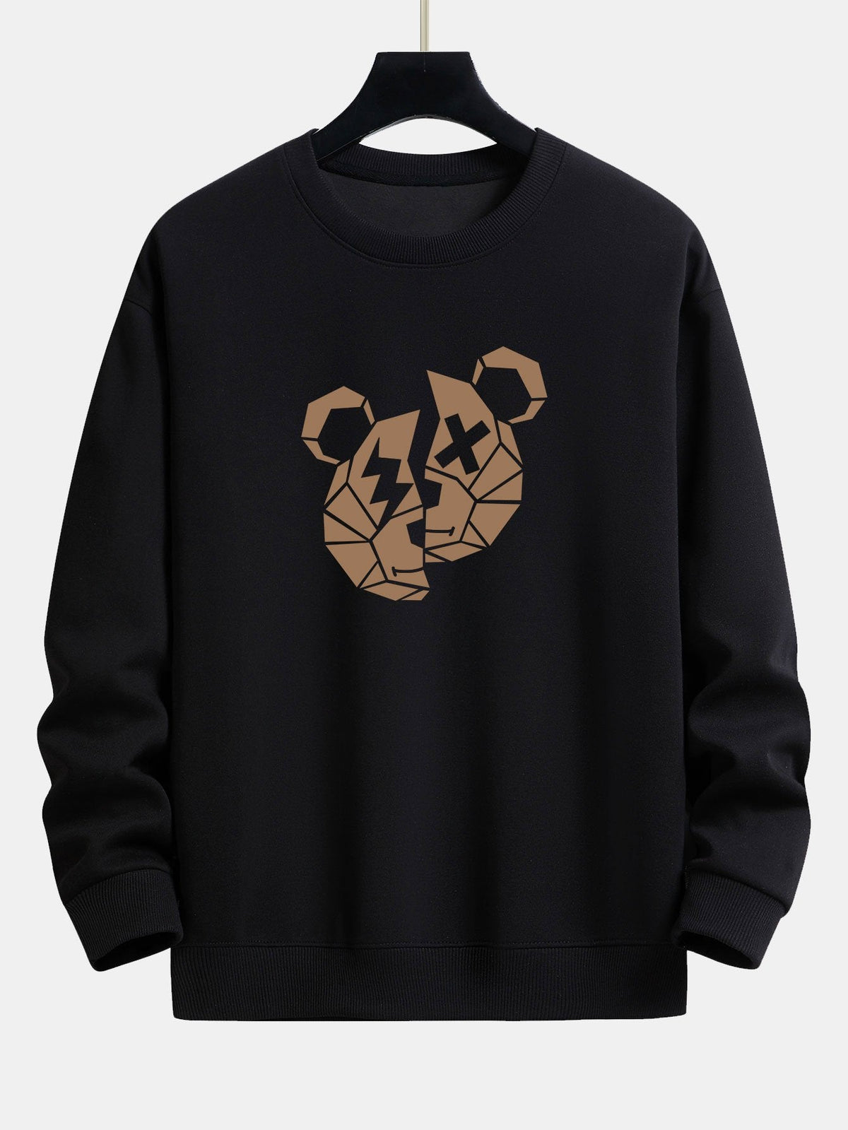 Geometric Bear Print Relax Fit Sweatshirt
