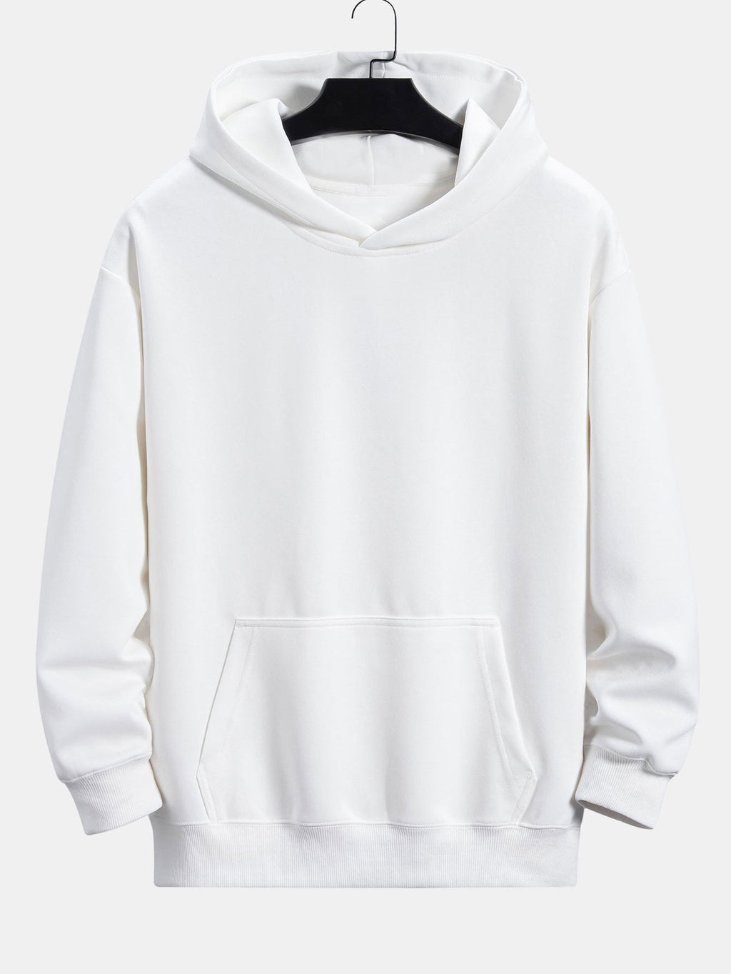 Relax-Fit-Kapuzenpullover mit Pflaumenblüten-Slogan auf dem Rücken