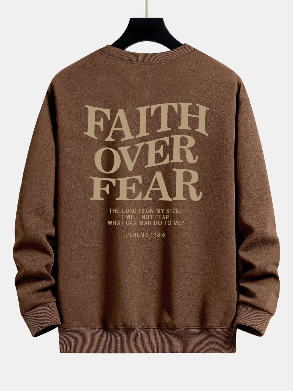Faith Over Fear Print Relax Fit Sweatshirt