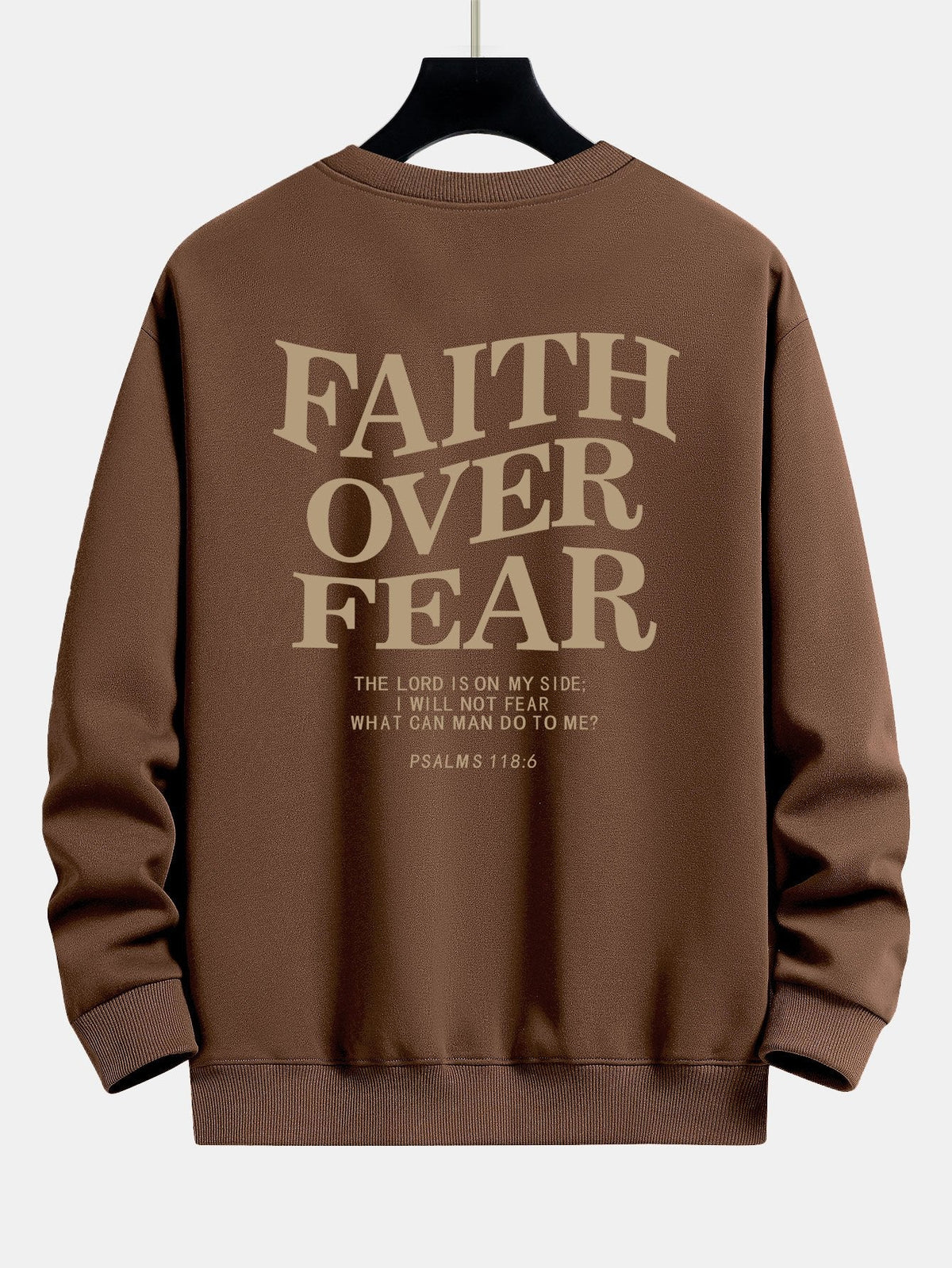 Faith Over Fear Print Relax Fit Sweatshirt