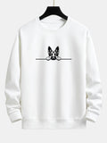 Peeking German Shepherd Dog Print Relax Fit Sweatshirt
