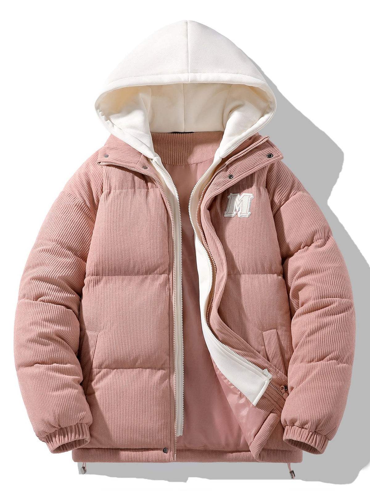 Corduroy Hooded Puffer Coat