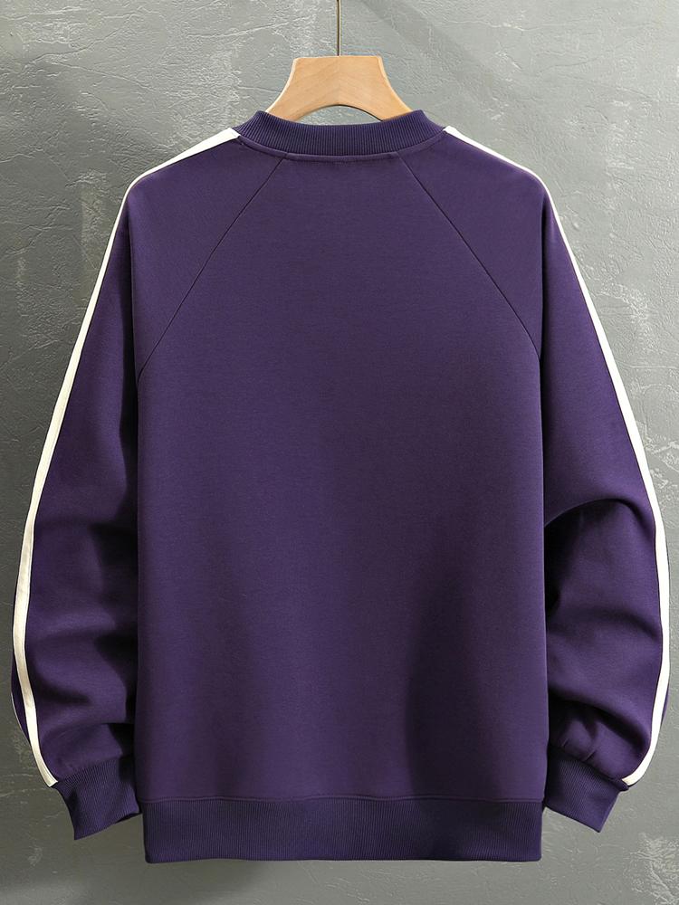 Oversize Racing Slogan Color Block Sweatshirt