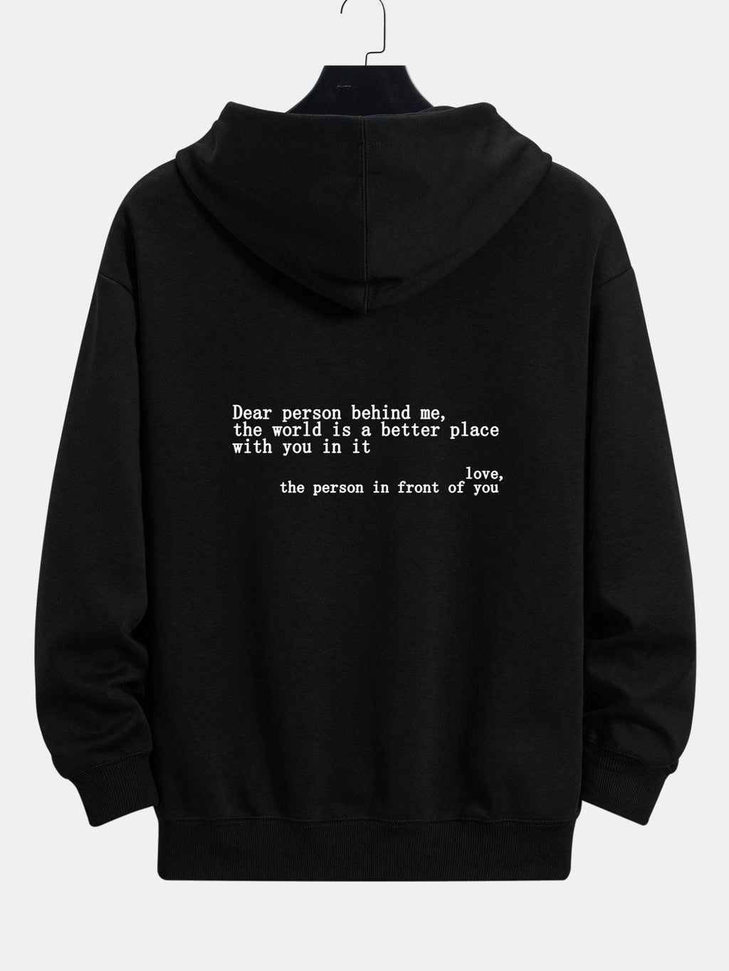 Slogan Print Relax Fit Hoodie