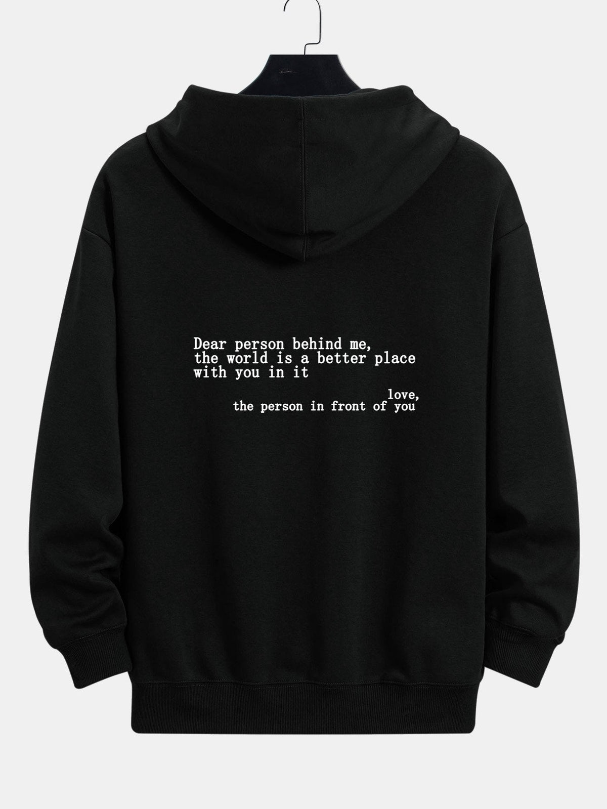 Slogan Print Relax Fit Hoodie