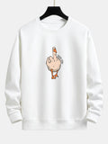 Slogan Goose Print Relax Fit Sweatshirt