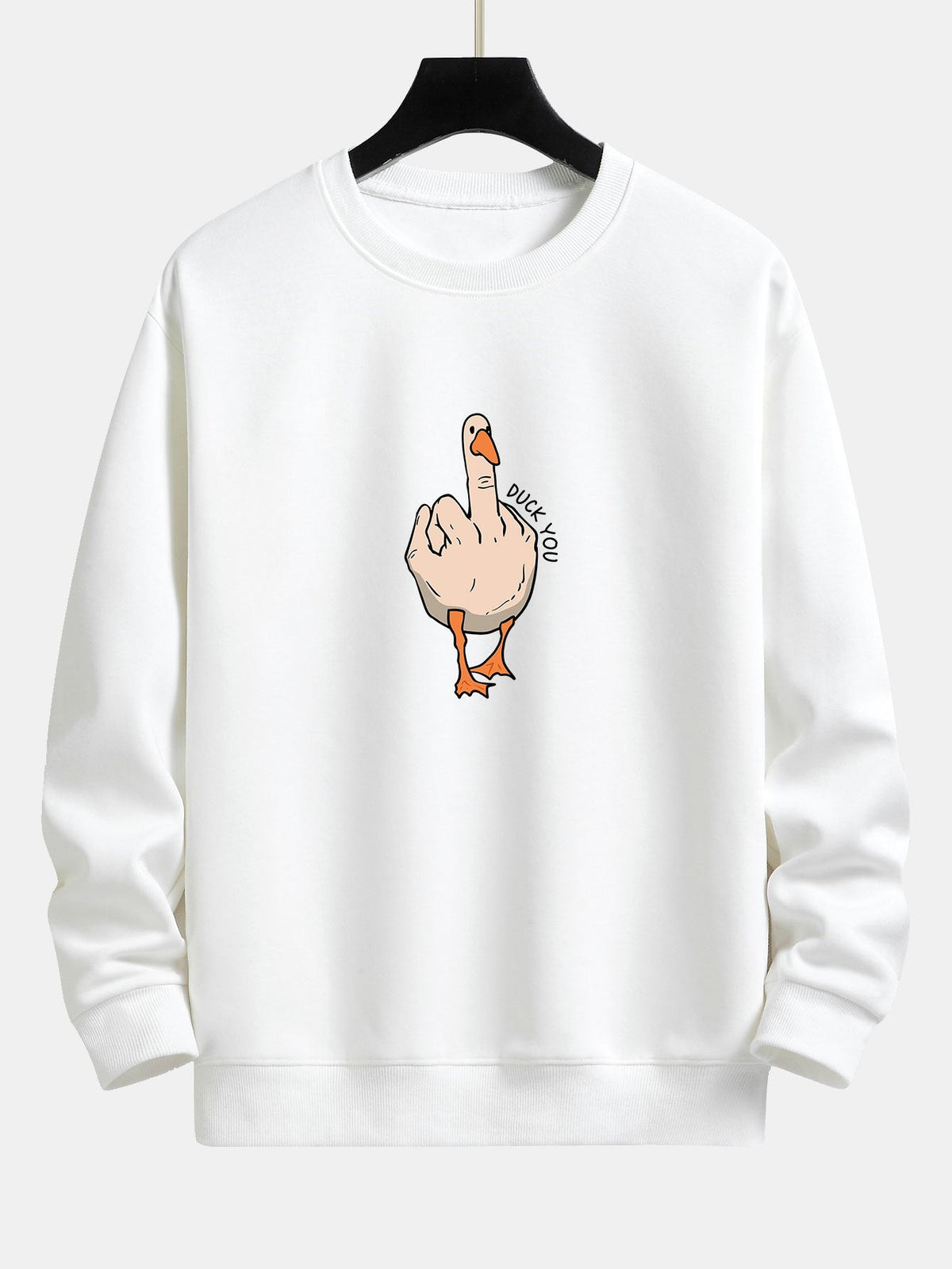 Slogan Goose Print Relax Fit Sweatshirt