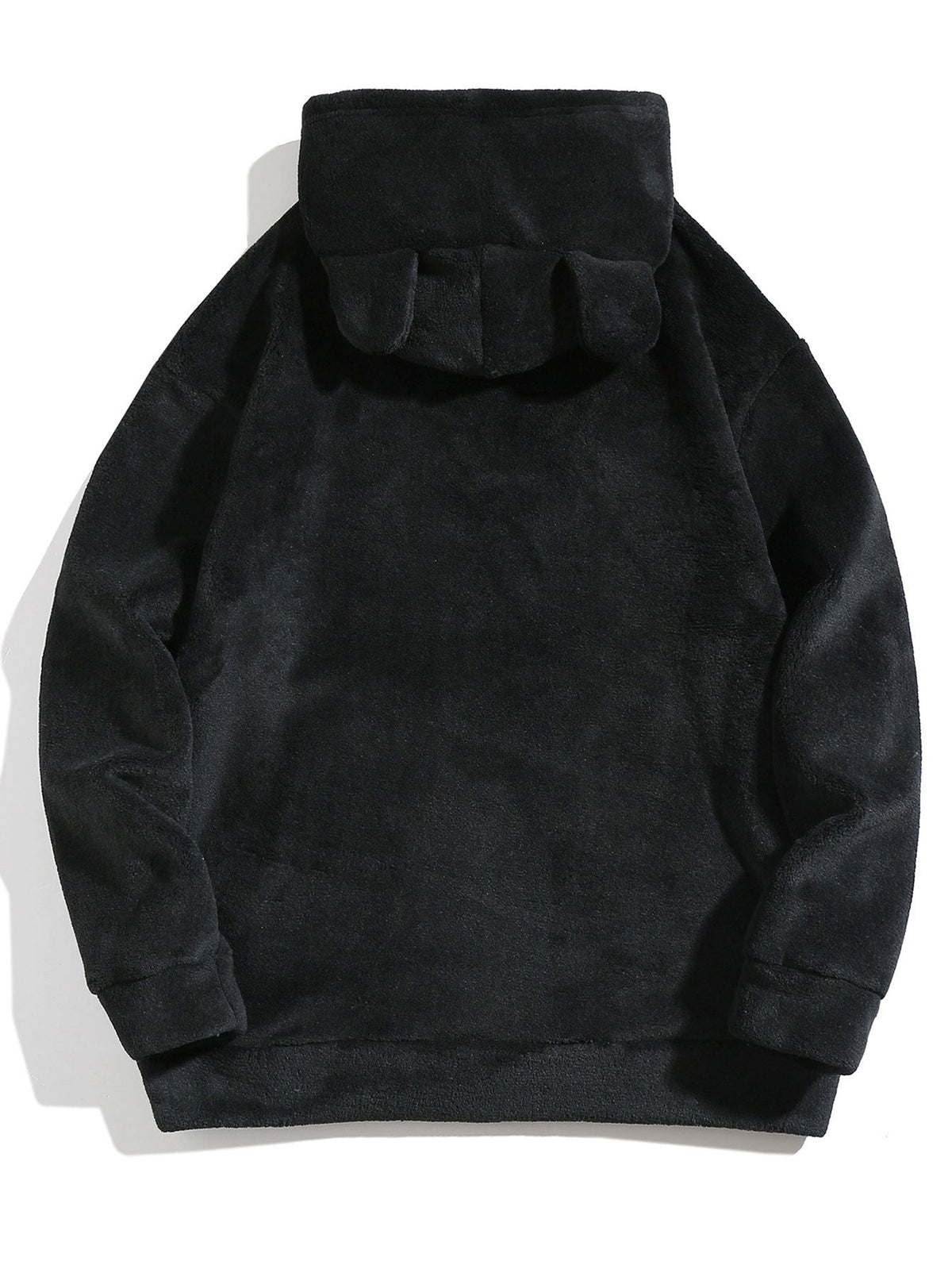 Relax Fit Teddy Fleece Hoodie With Ears