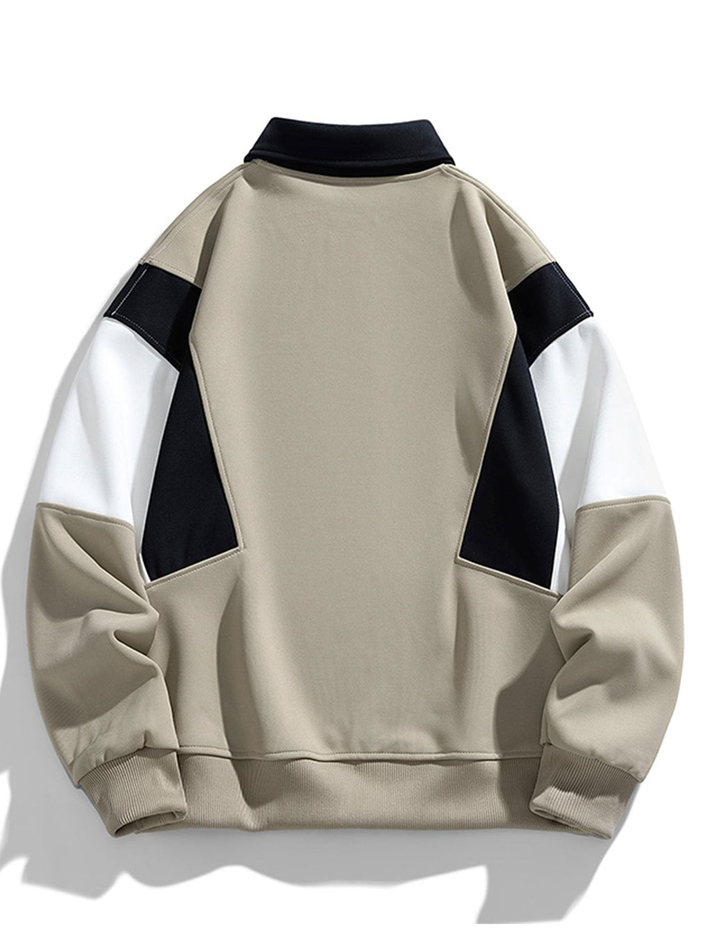 Relax Fit Color Block Polo Sweatshirt