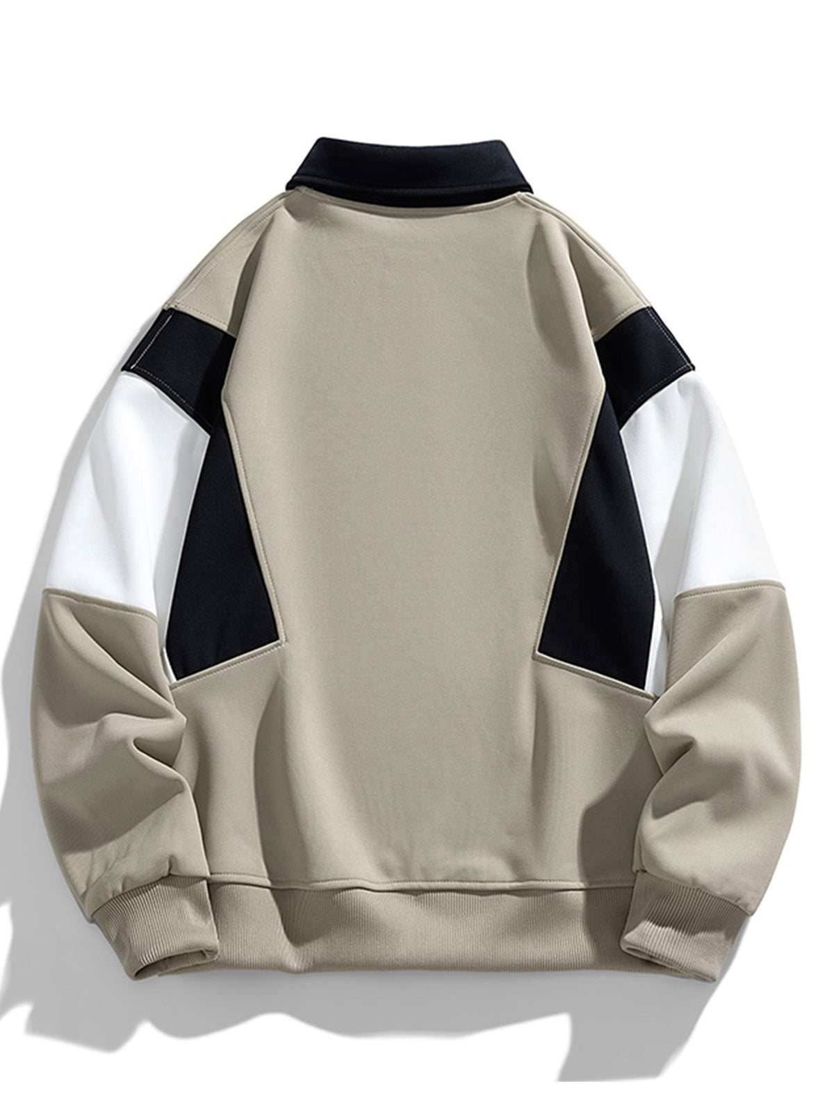 Relax Fit Color Block Polo Sweatshirt