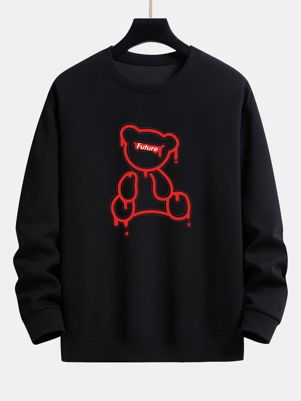 Red Line Bear Print Relax Fit Sweatshirt