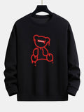 Red Line Bear Print Relax Fit Sweatshirt
