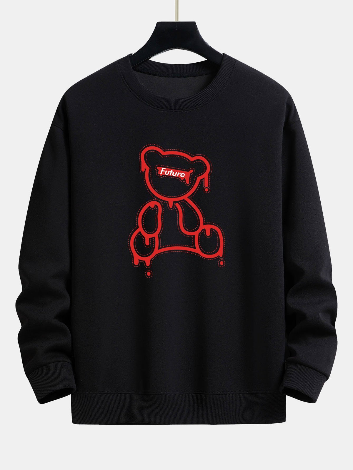 Red Line Bear Print Relax Fit Sweatshirt