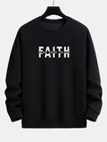 Faith Slogan Print Relax Fit Sweatshirt