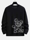 Slogan Cartoon Bear Print Relax Fit Sweatshirt