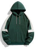Color-Block-Waffelstrick-Kapuzenpullover