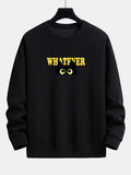 Whatever Black Cat Print Relax Fit Sweatshirt