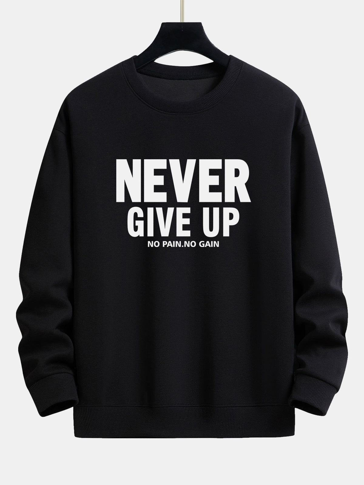 Never Give Up Print Relax Fit Sweatshirt
