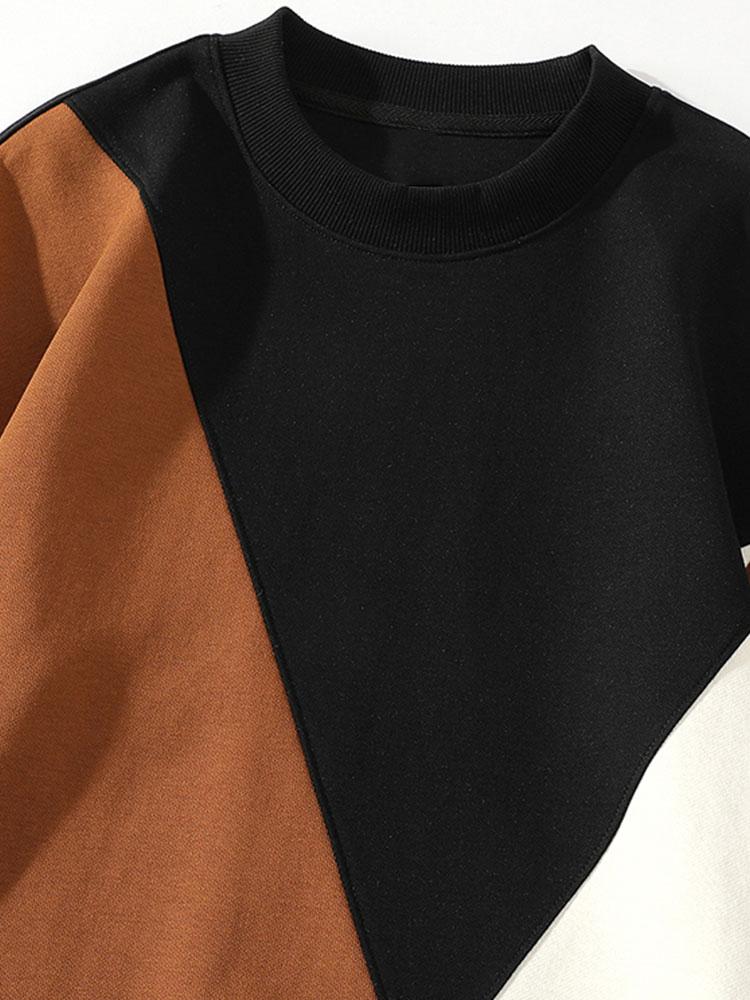 Color Block Patchwork Sweatshirt