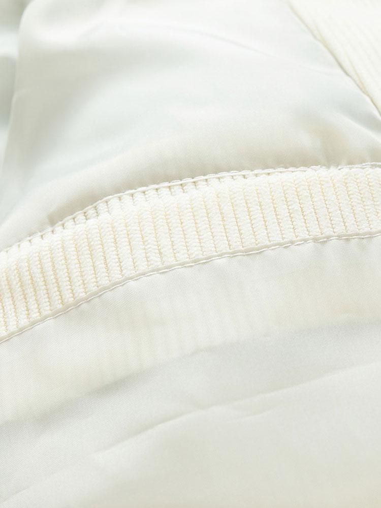 Corduroy PU Patchwork Puffer Coat