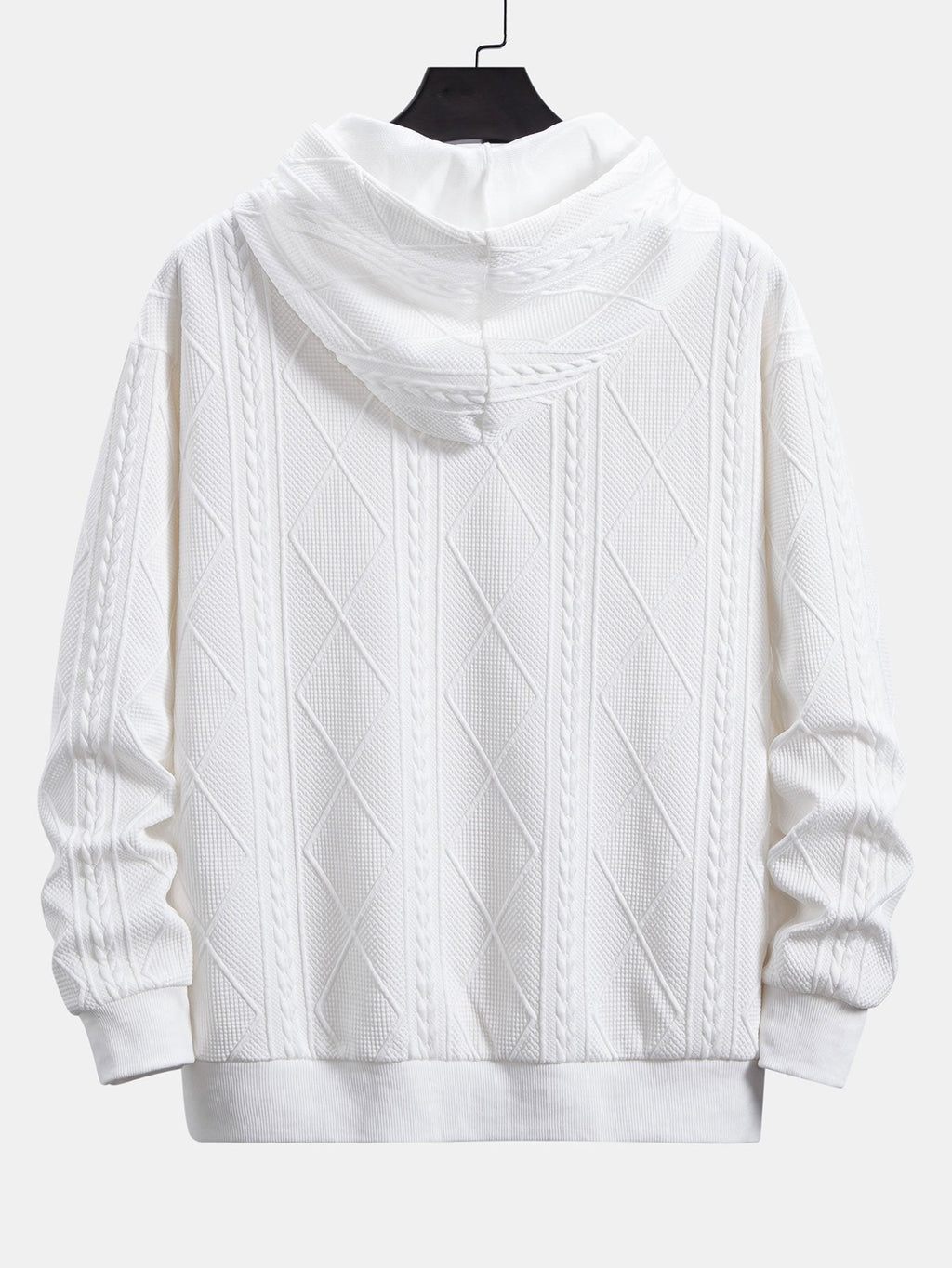 Relax Fit Geometric Jacquard Hoodie