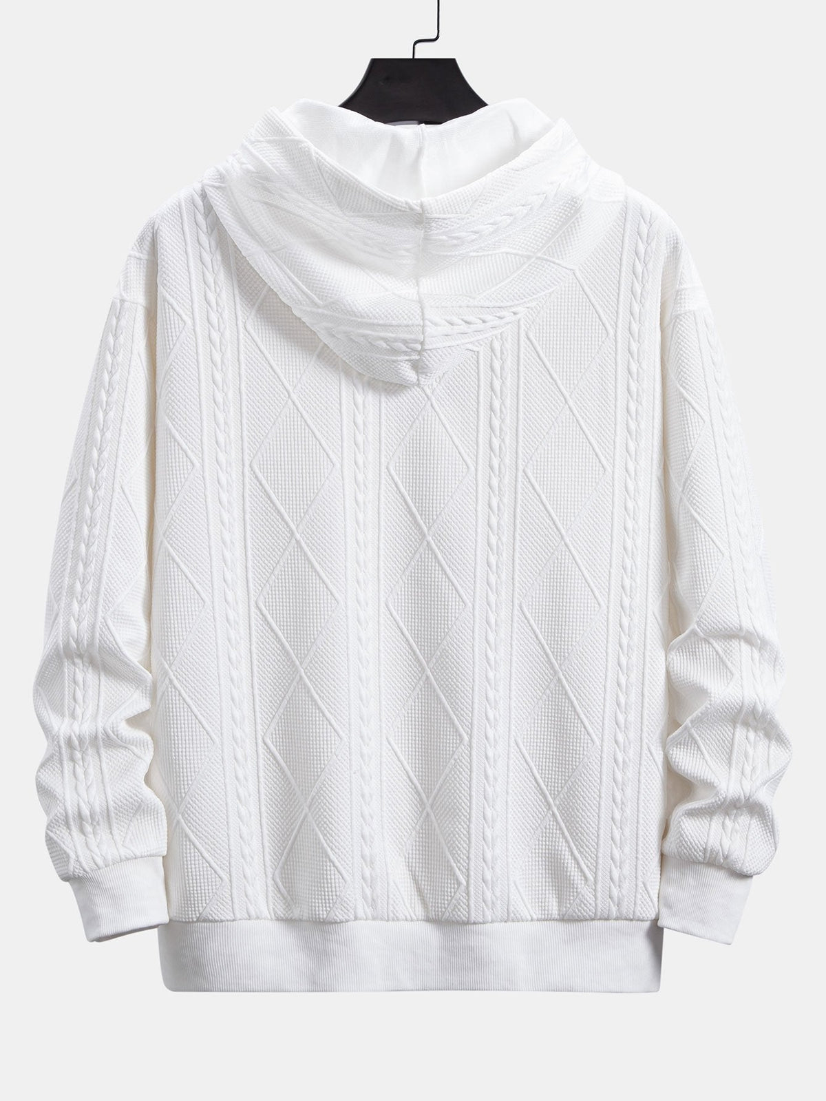 Relax Fit Geometric Jacquard Hoodie