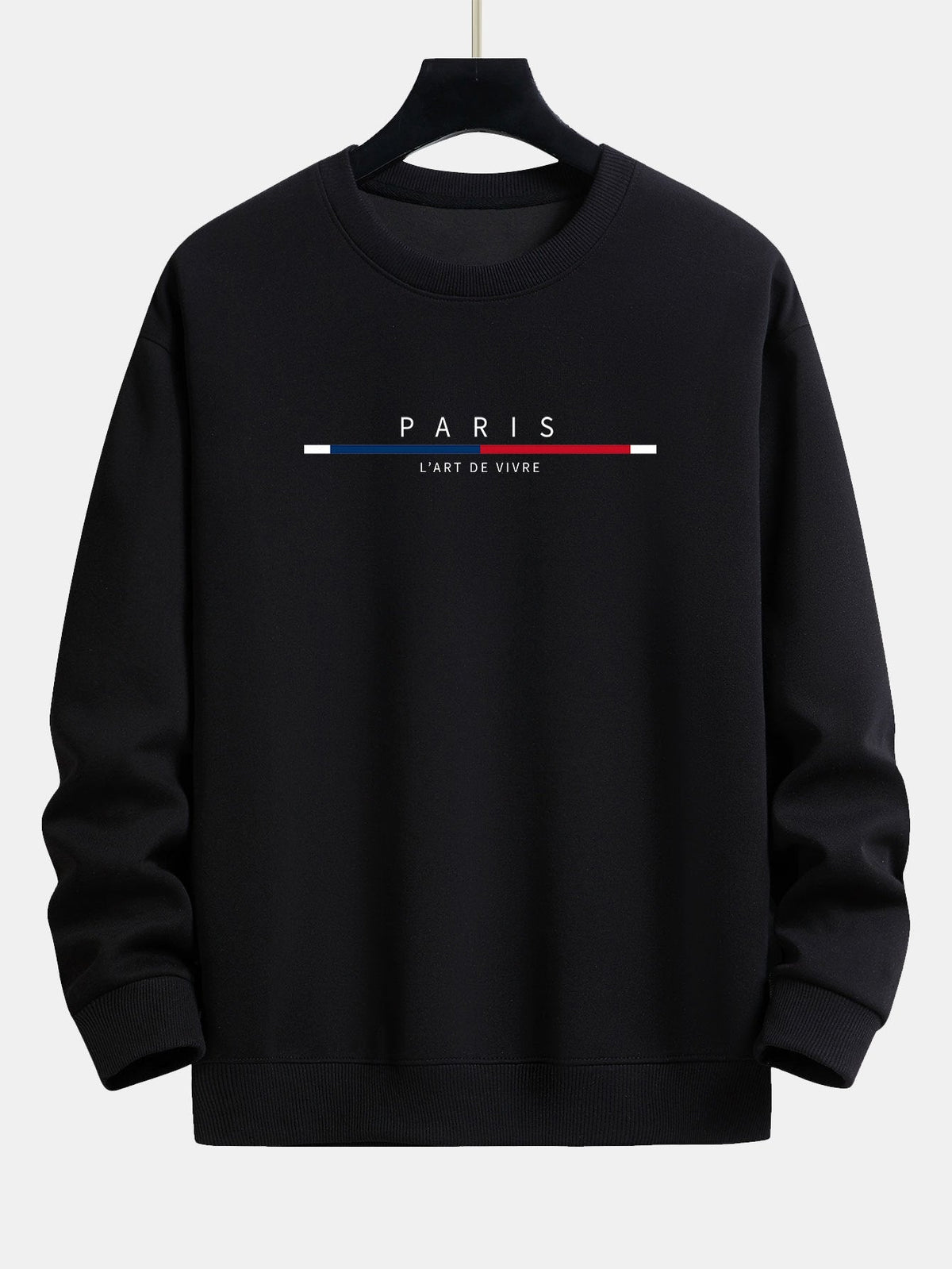 Paris Stripe Print Relax Fit Sweatshirt