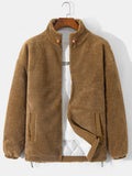 Quilted Lined Teddy Fleece Zip Up Coat