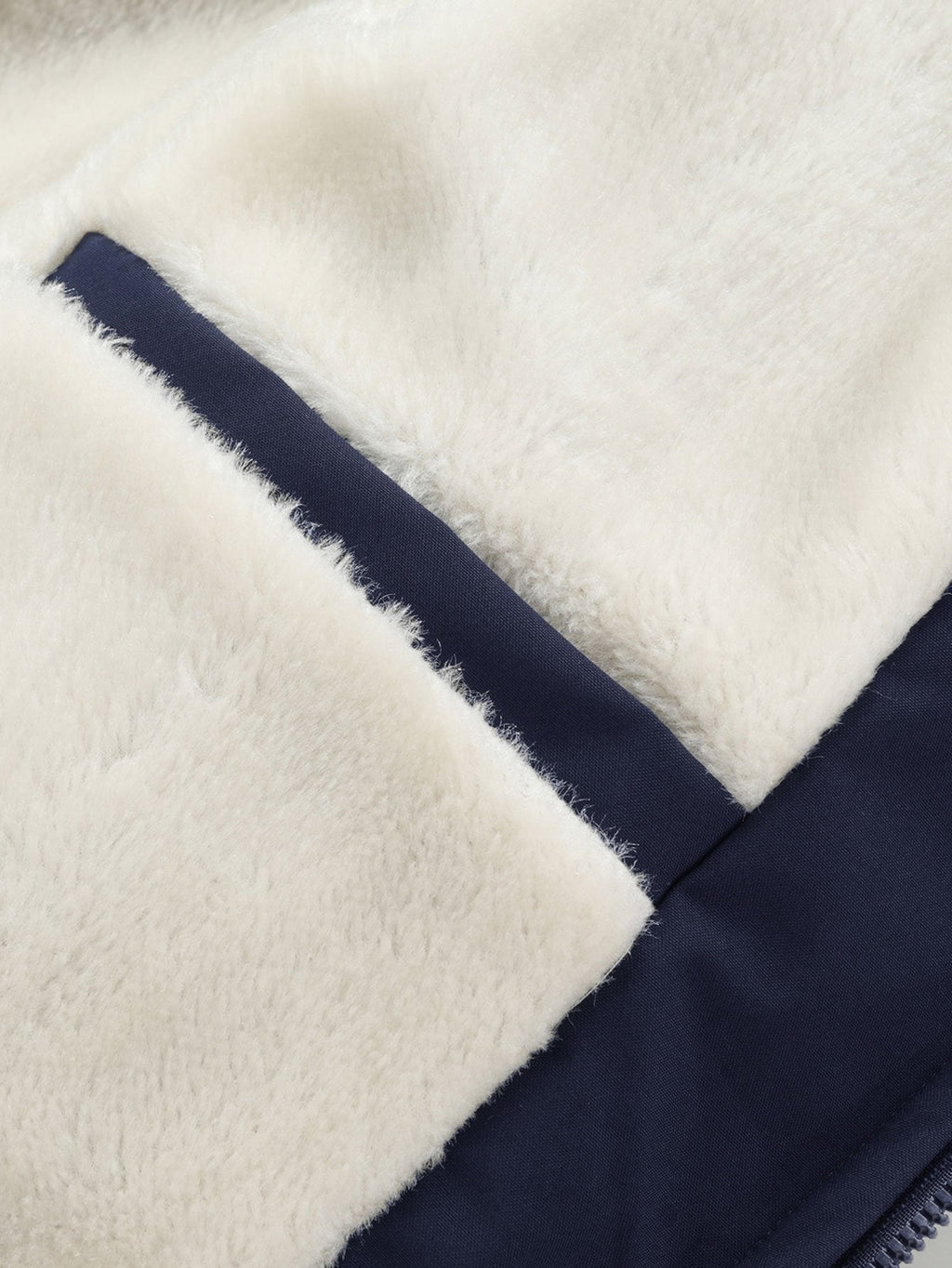 Teddy Fleece Lined Color Block Hooded Windbreaker