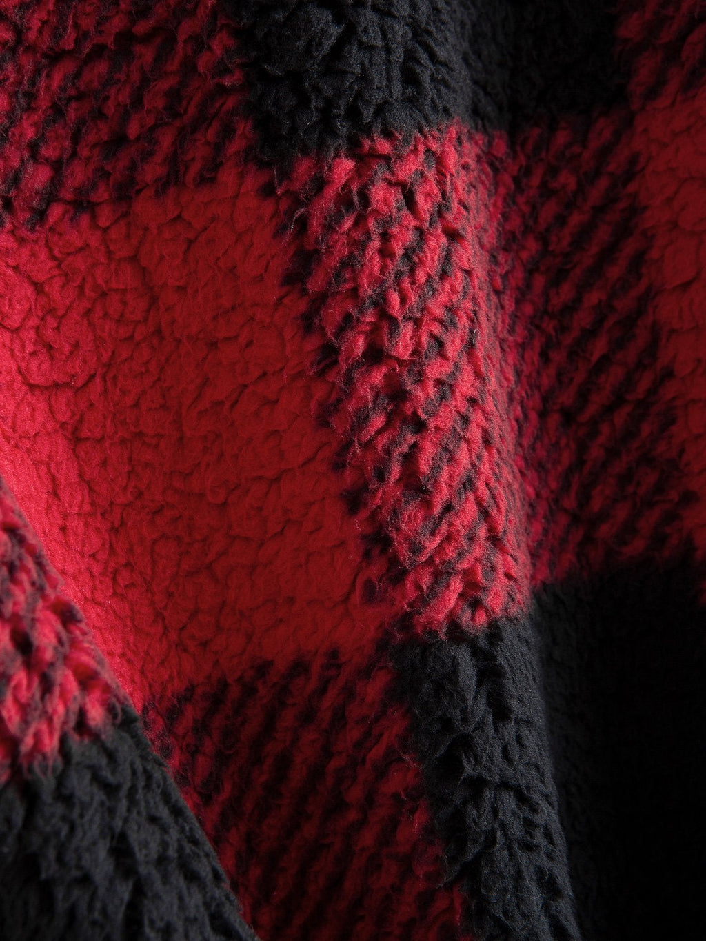 Teddy-Kapuzenpullover mit Karomuster
