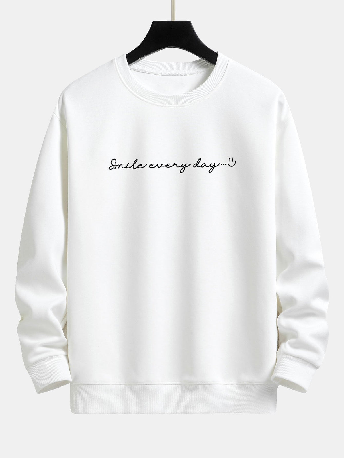 Smile Every Day Print Relax Fit Sweatshirt