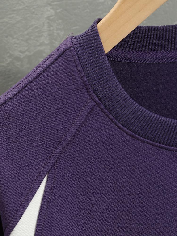 Oversize Slogan Color Block Sweatshirt